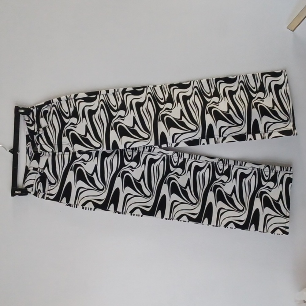 Art black & white denim fun Abstract oversizer Wide Leg Jeans